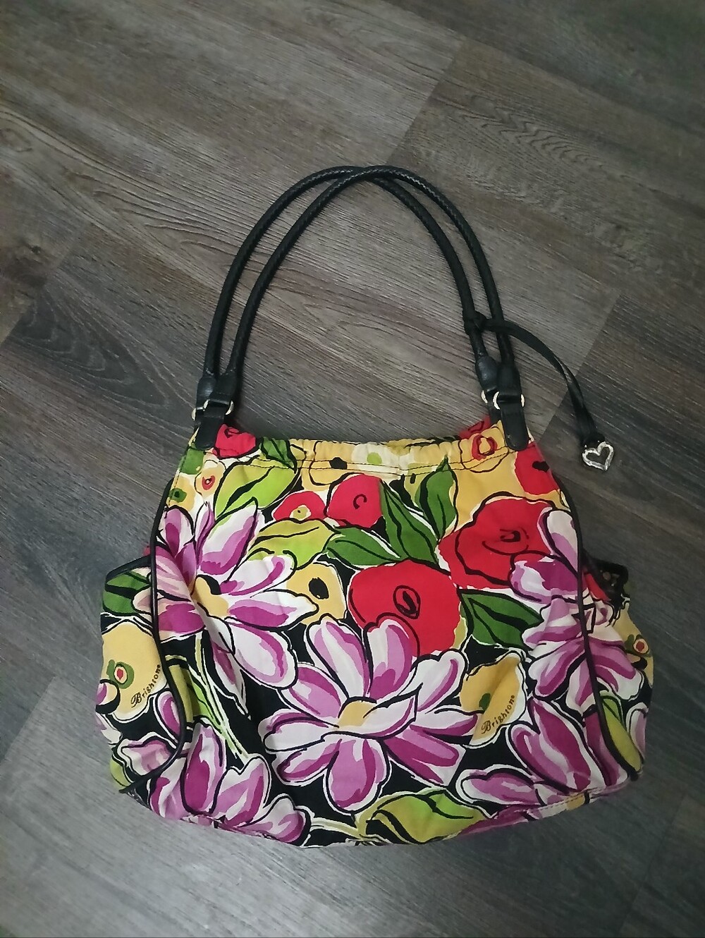 Brighton Viva Bloom canvas shoulder bag multicolor floral print